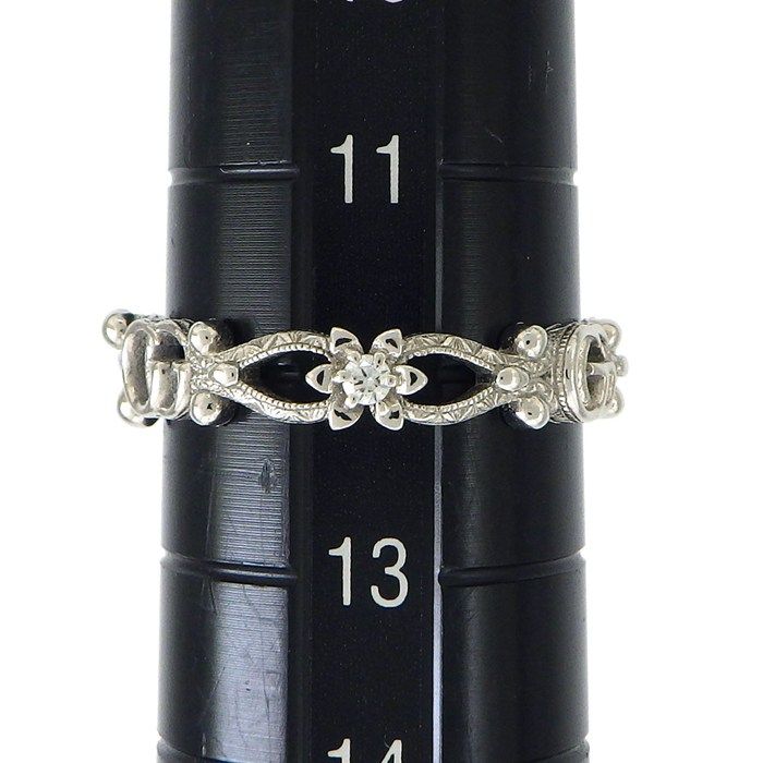 Gucci Ring Flora Double Flower Diamond 18k White Gold