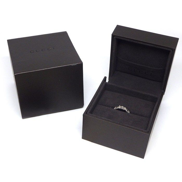 Gucci Ring Flora Double Flower Diamond 18k White Gold
