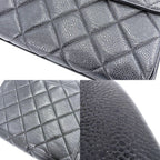 Chanel Shoulder Bag Quilted Chain Square Crossbody CC Logo Turnlock Caviar — view 6