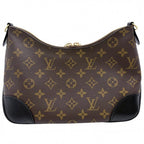 Louis Vuitton Shoulder Bag Monogram Boulogne PM Crossbody Black Noir Brown Gold — view 2