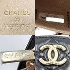 Chanel Quilted Vanity Mini Bag CC Logo Leather Black Gold — view 5