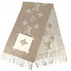 Louis Vuitton Scarf Monogram Cordray Cavic Cashmere Mink Beige Ivory Winter — view 3