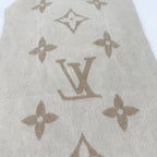 Louis Vuitton Scarf Monogram Cordray Cavic Cashmere Mink Beige Ivory Winter — view 7
