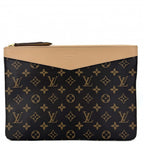 Louis Vuitton Clutch Daily Pouch Second Monogram Canvas Brown Gold