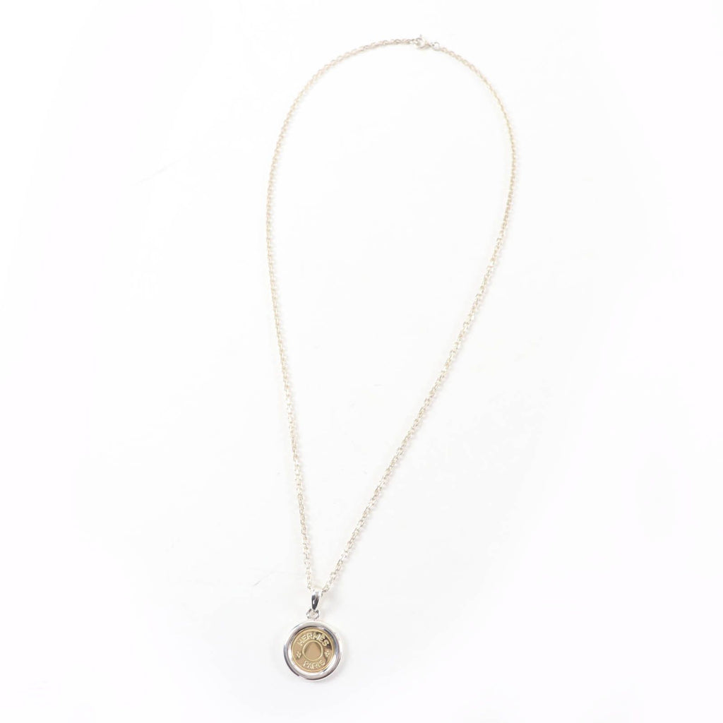 Hermes 750 Series Necklace Pendant Silver Yellow Gold — view 2