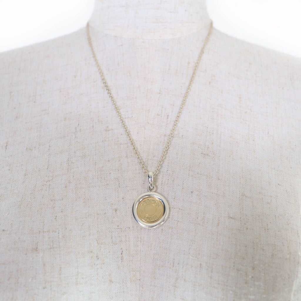 Hermes 750 Series Necklace Pendant Silver Yellow Gold — view 3