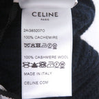 Celine Cashmere Logo Embroidery Beanie Knit Cap Navy Hat — view 7