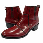 Dior Homme Heel Boots Patent Leather Chris Era First Era Side Zip Short Red
