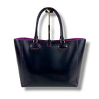 Loewe Tote Anagram Logo Dark Navy Black Pink Leather — view 3