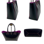 Loewe Tote Anagram Logo Dark Navy Black Pink Leather — view 4