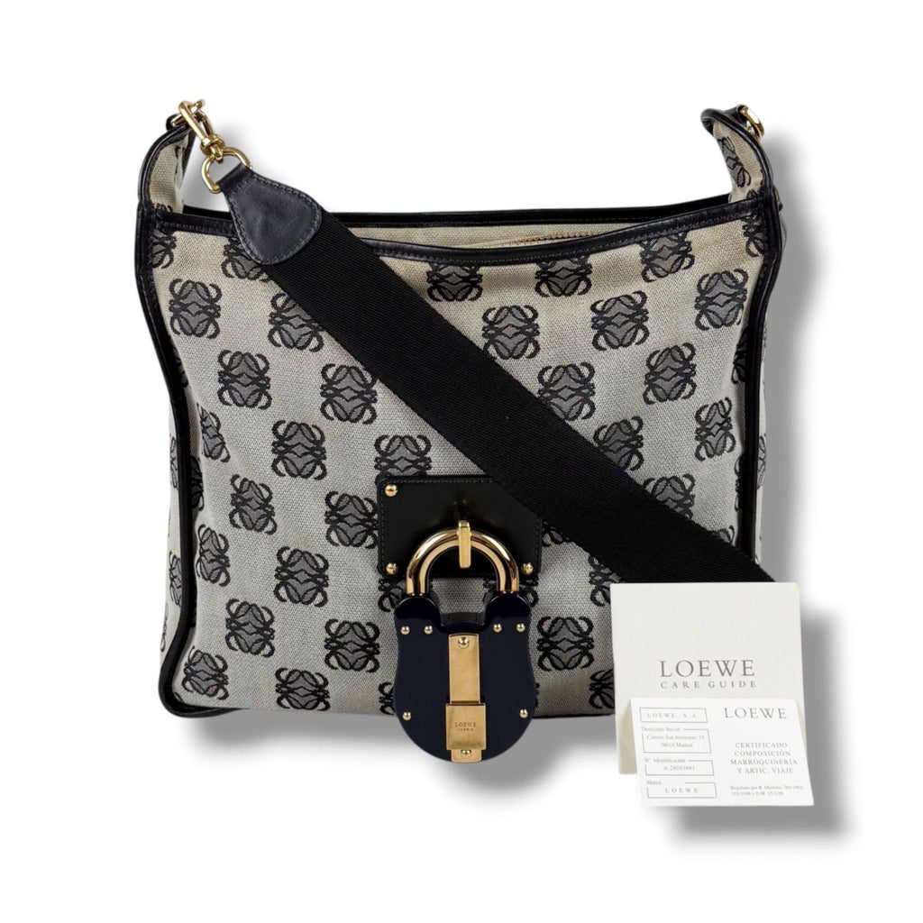 Loewe Bolso Repeat Anagram Logo Shoulder Bag Cross Navy