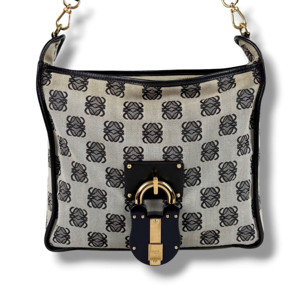 Loewe Bolso Repeat Anagram Logo Shoulder Bag Cross Navy — view 3