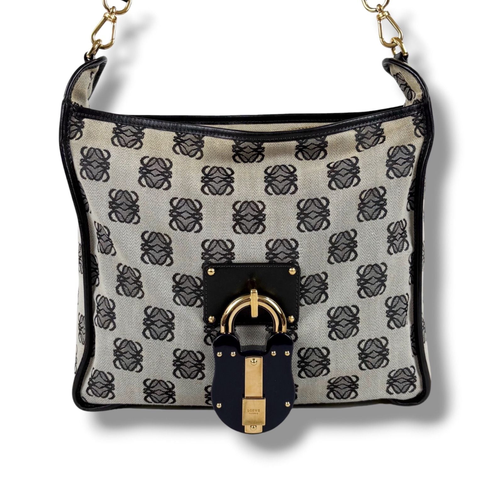 Loewe Bolso Repeat Anagram Logo Shoulder Bag Cross Navy — view 3