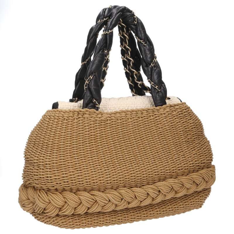 Chanel Coco Country Handbag with Raffia Charm — view 2