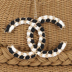 Chanel Coco Country Handbag with Raffia Charm — view 3