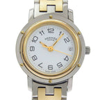 Hermes Clipper Stainless Steel Quartz Analog Display White Dial Watch