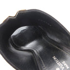 Louis Vuitton Sandals Suede Chanki Heels Gold Open Toe 37 Black — view 8