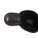Louis Vuitton Sandals Suede Chanki Heels Gold Open Toe 37 Black — view 7