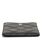 Chanel CC Logo Quilted Set Era Pass Case Black Lambskin Shoulder Bag — view 3