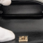 Chanel Quilted Coco Handle Micro Chain Shoulder Bag 2-Way Black Caviar Leather — view 4