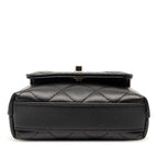 Chanel Quilted Coco Handle Micro Chain Shoulder Bag 2-Way Black Caviar Leather — view 3