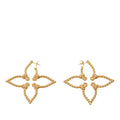Louis Vuitton Nautical Monogram Flower Hoop Earrings Gold Plated