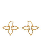 Louis Vuitton Nautical Monogram Flower Hoop Earrings Gold Plated
