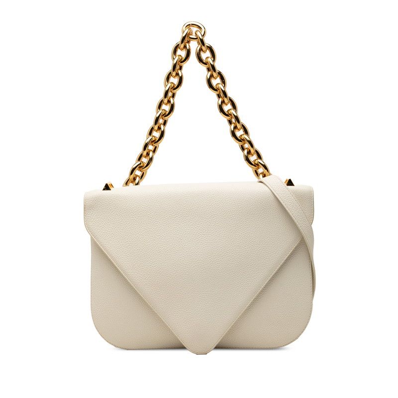 Bottega Veneta Mount Chain 2-Way Shoulder Bag White Leather