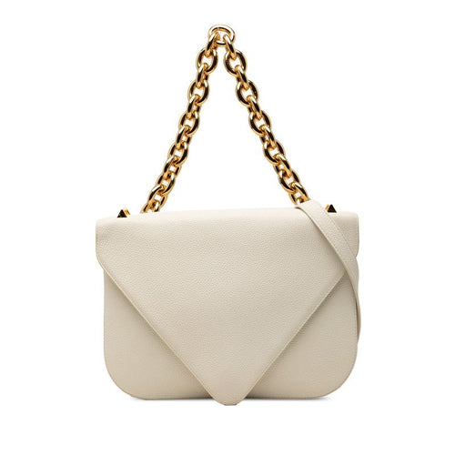Bottega Veneta Mount Chain 2-Way Shoulder Bag White Leather