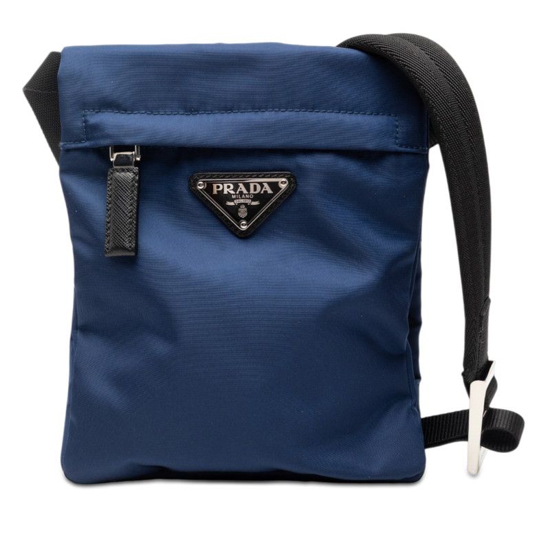 Prada Shoulder Bag Navy Black Nylon