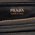 Prada Coin Case Compact Wallet Black Saffiano Leather — view 5