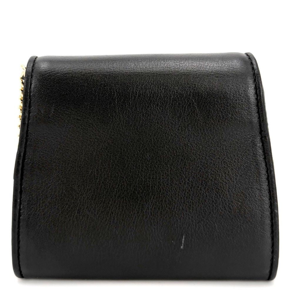 Gucci Chain Wallet Blanc Di Shoulder Bag Pochette Crossbody GG Leather Black — view 2