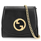 Gucci Chain Wallet Blanc Di Shoulder Bag Pochette Crossbody GG Leather Black
