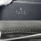 Gucci Chain Wallet Blanc Di Shoulder Bag Pochette Crossbody GG Leather Black — view 5