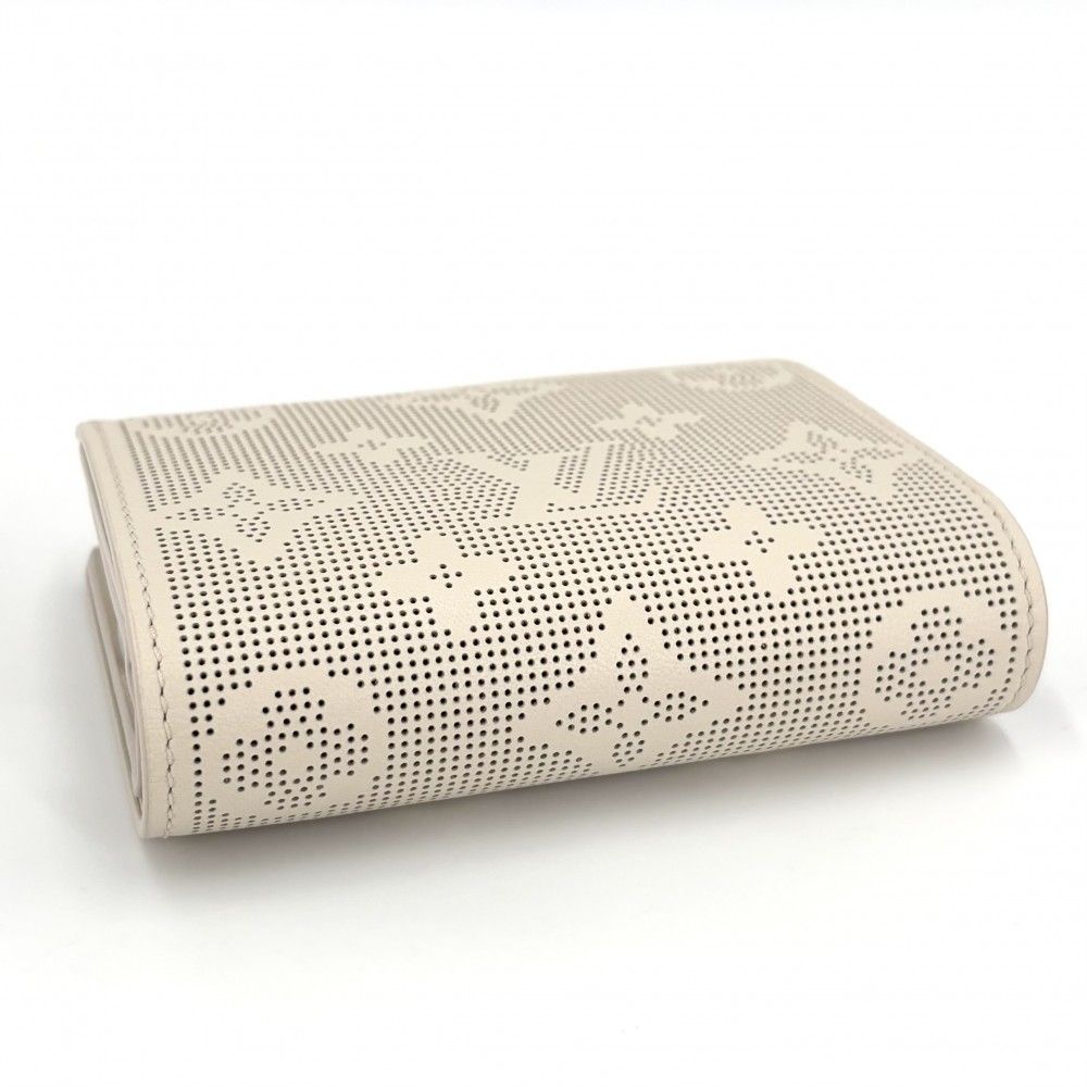 Louis Vuitton Trifold Wallet Monogram Mahina Portefeuille Compact Mini Ivory — view 3