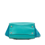 Prada Handbag Shoulder Back 2-Way Turquoise Blue Leather Suede — view 3