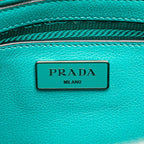 Prada Handbag Shoulder Back 2-Way Turquoise Blue Leather Suede — view 8