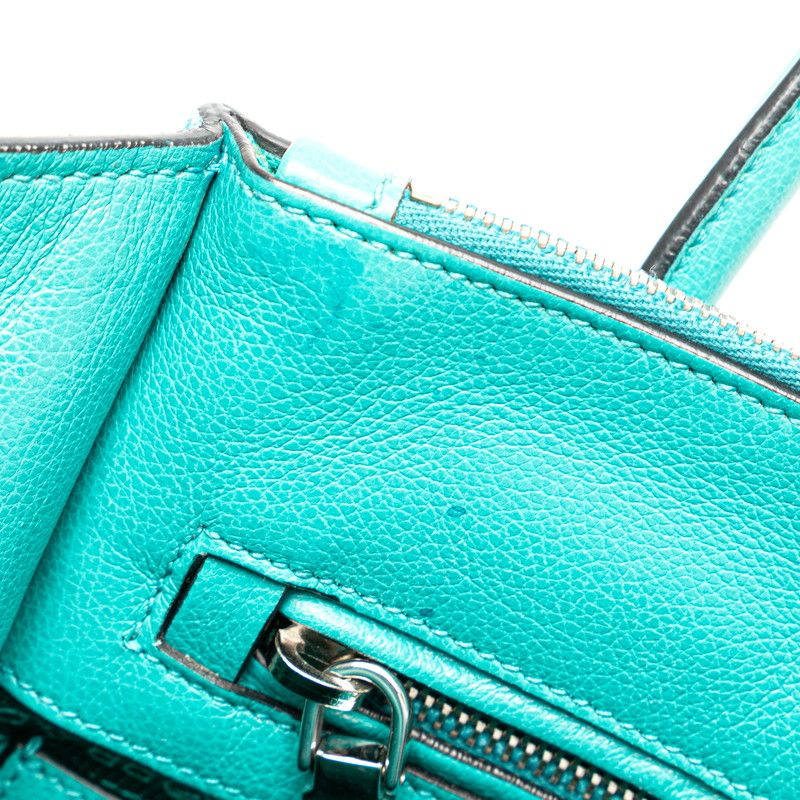 Prada Handbag Shoulder Back 2-Way Turquoise Blue Leather Suede — view 5