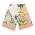 Hermes Carre 90 Bordeaux Porte Oceane City Entrance Scarf Pink Multicolor Silk — view 2