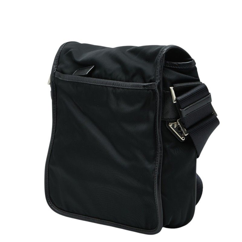 Prada Crossbody Shoulder Bag Black Nylon Leather — view 2