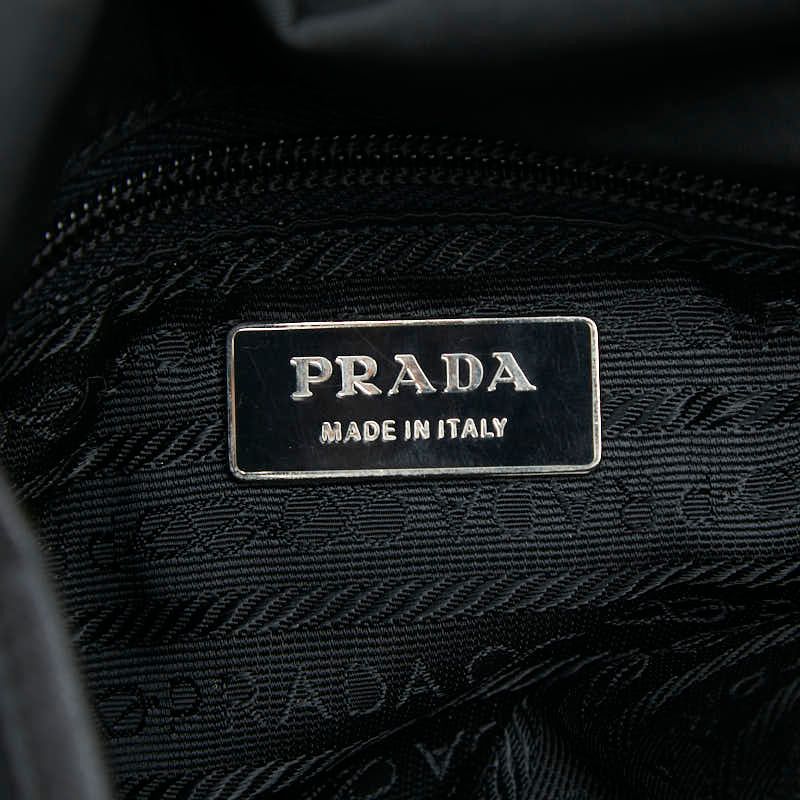 Prada Crossbody Shoulder Bag Black Nylon Leather — view 7