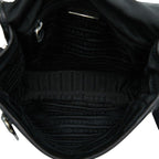 Prada Crossbody Shoulder Bag Black Nylon Leather — view 6