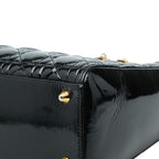 Dior Lady Dior Cannage 2-Way Shoulder Bag Black Patent Leather — view 4