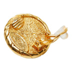 Chanel Round Earrings Gold Faux Pearl Plated — view 4