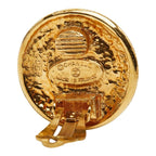 Chanel Round Earrings Gold Faux Pearl Plated — view 4