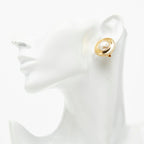 Chanel Round Earrings Gold Faux Pearl Plated — view 5