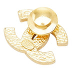 Chanel CC Logo Pin Brooch Gold Plated Faux Pearl Rhinestone — view 2
