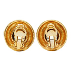 Chanel CC Logo Earrings Gold Plated Taiga Eye — view 3