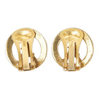 Celine Eiffel Tower Motif Round Earrings Gold Plated Rhinestone — view 3