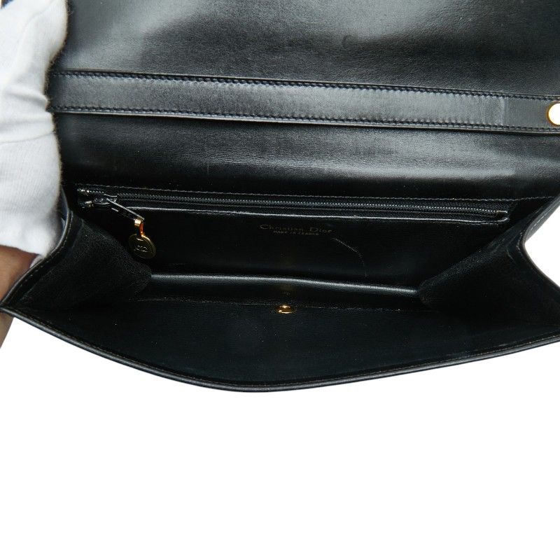 Dior Logo Shoulder Bag Black Leather — view 6